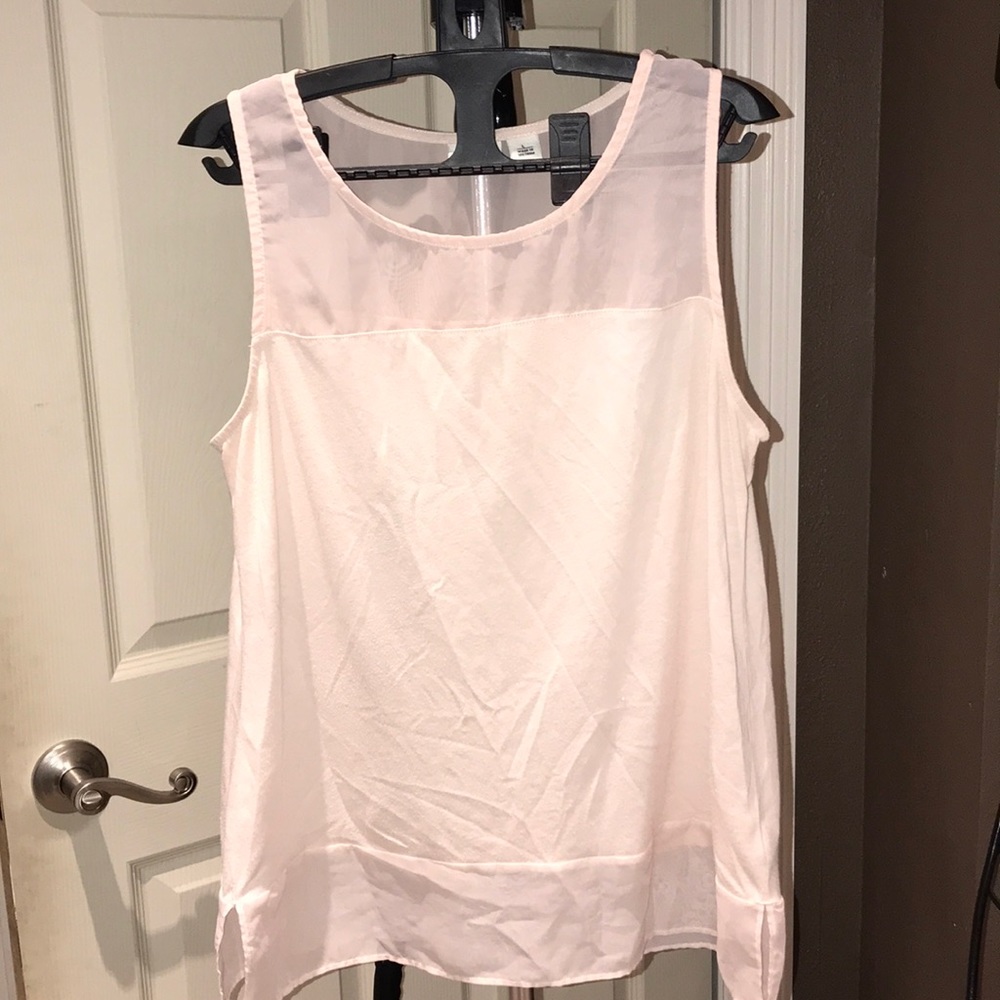Pink polyester/rayon Tank Top